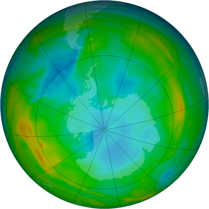 Antarctic ozone map for 07 June 1979